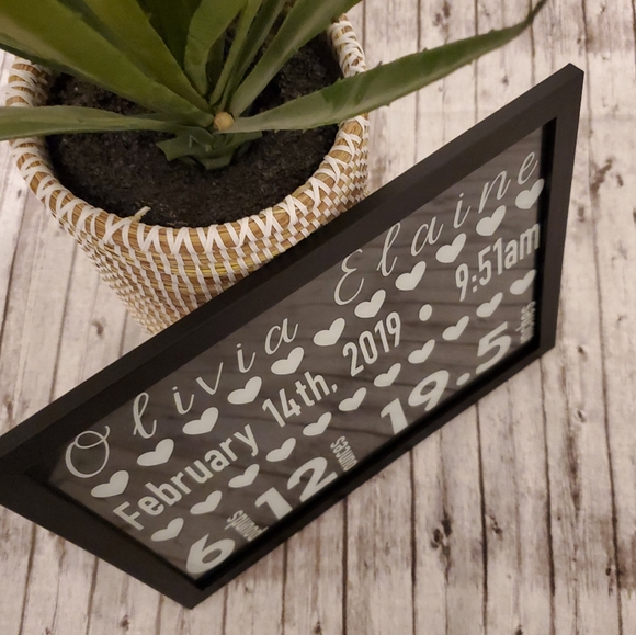 Photo Frame Birth Stat Board - Picture 2 of 4